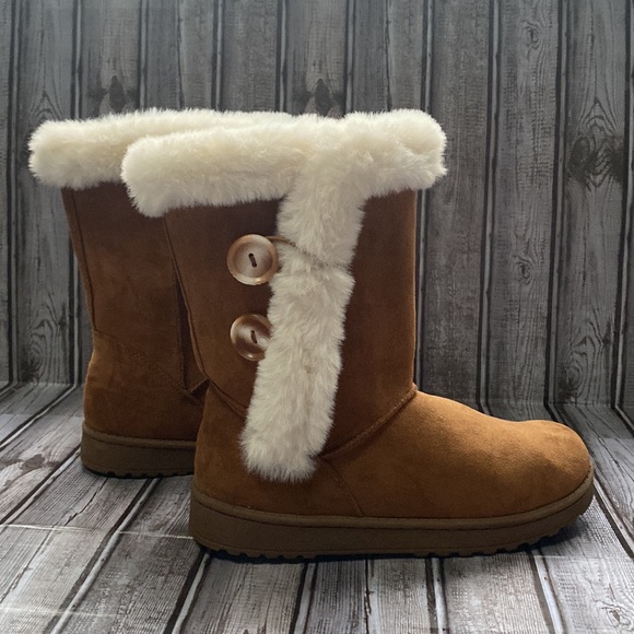 SO Chestnut Faux Fur Women's Boots Size 9.5 - Picture 8 of 11